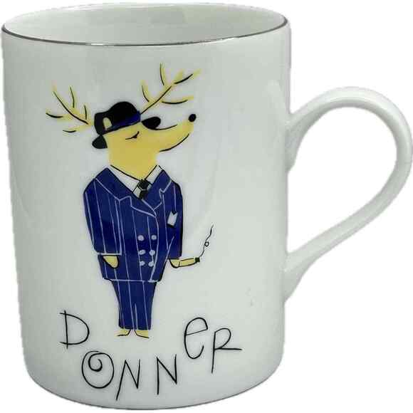 Pottery Barn DONNER Reindeer Porcelain Mug 12 oz. - Picture 1 of 7